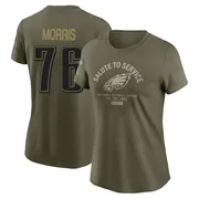 Women's Micah Morris Philadelphia Eagles Olive 2025 Salute to Service Sideline T-Shirt