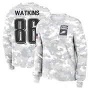 Women's Quez Watkins Philadelphia Eagles Camo Arctic 2024 Salute to Service Long Sleeve T-Shirt