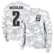 Women's Riq Woolen Philadelphia Eagles Camo Arctic 2024 Salute to Service Long Sleeve T-Shirt