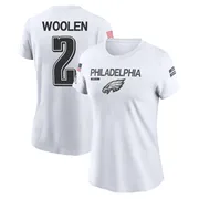 Women's Riq Woolen Philadelphia Eagles Legend White 2024 Salute to Service Performance T-Shirt