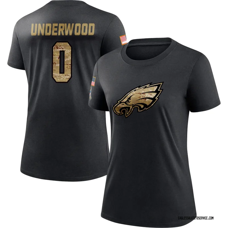 Women's Rocco Underwood Philadelphia Eagles Black 2020 Salute To Service Performance T-Shirt