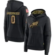 Women's Rocco Underwood Philadelphia Eagles Black 2020 Salute to Service Sideline Performance Pullover Hoodie