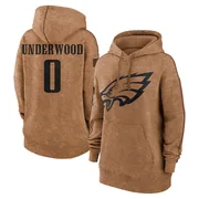 Women's Rocco Underwood Philadelphia Eagles Brown 2023 Salute To Service Pullover Hoodie