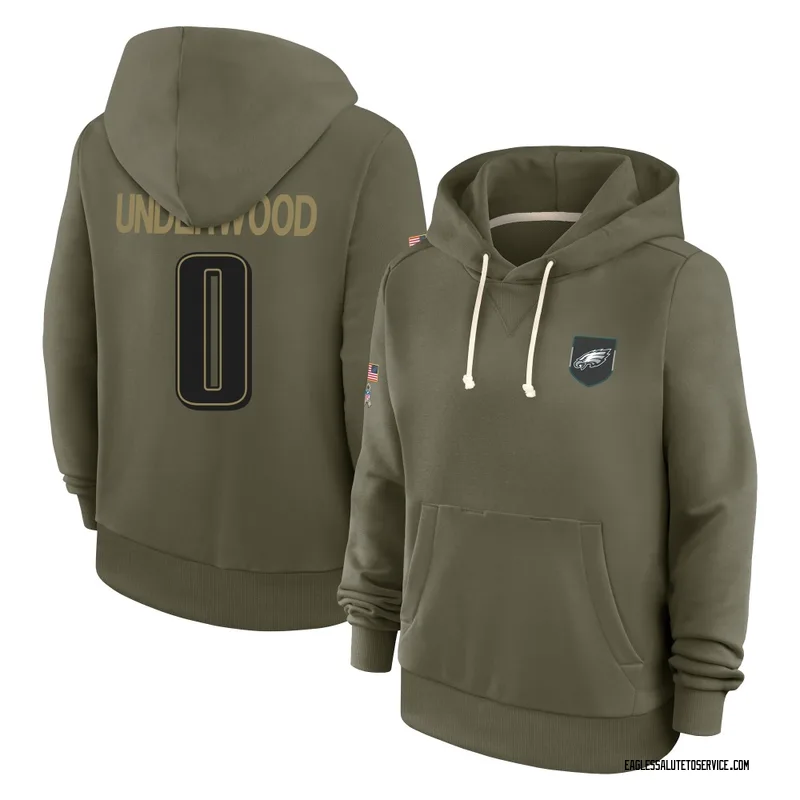 Women's Rocco Underwood Philadelphia Eagles Olive 2025 Salute to Service Hoodie