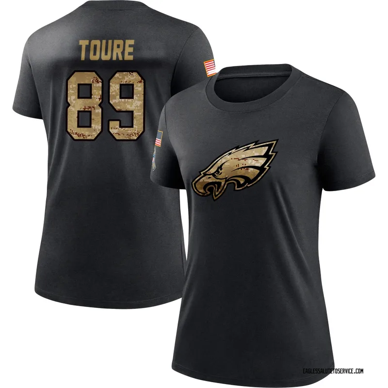Women's Samori Toure Philadelphia Eagles Black 2020 Salute To Service Performance T-Shirt