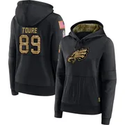 Women's Samori Toure Philadelphia Eagles Black 2020 Salute to Service Sideline Performance Pullover Hoodie