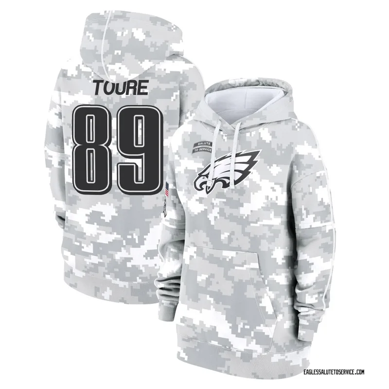Women's Samori Toure Philadelphia Eagles Camo Arctic 2024 Salute to Service Club Fleece Pullover Hoodie