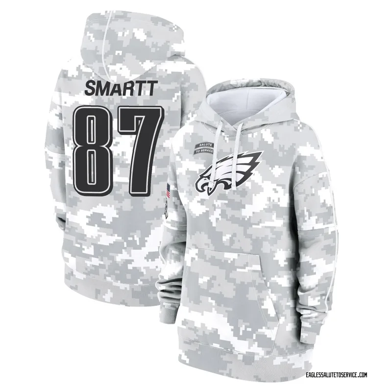 Women's Stone Smartt Philadelphia Eagles Camo Arctic 2024 Salute to Service Club Fleece Pullover Hoodie