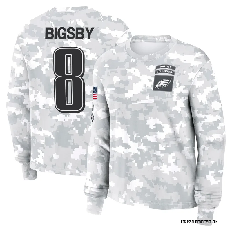 Women's Tank Bigsby Philadelphia Eagles Camo Arctic 2024 Salute to Service Long Sleeve T-Shirt