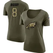 Women's Tank Bigsby Philadelphia Eagles Legend Olive Salute to Service Scoop Neck T-Shirt