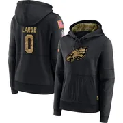 Women's Tucker Large Philadelphia Eagles Black 2020 Salute to Service Sideline Performance Pullover Hoodie