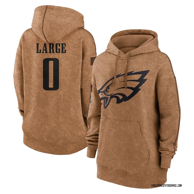 Women's Tucker Large Philadelphia Eagles Brown 2023 Salute To Service Pullover Hoodie