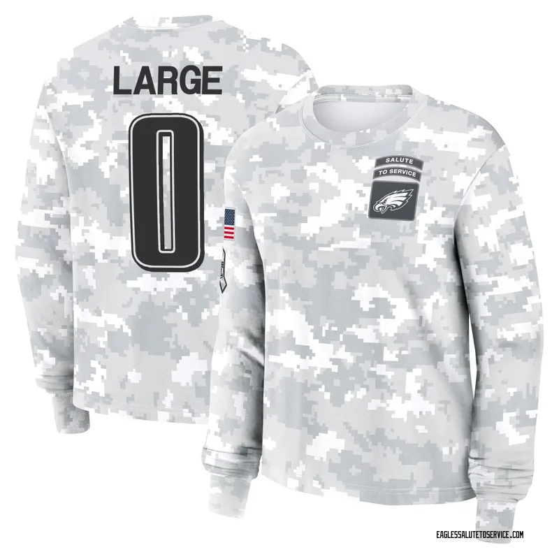 Women's Tucker Large Philadelphia Eagles Camo Arctic 2024 Salute to Service Long Sleeve T-Shirt