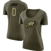 Women's Tucker Large Philadelphia Eagles Legend Olive Salute to Service Scoop Neck T-Shirt