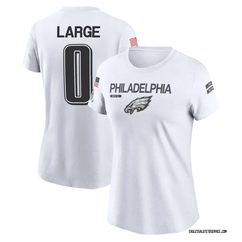 Women's Tucker Large Philadelphia Eagles Legend White 2024 Salute to Service Performance T-Shirt