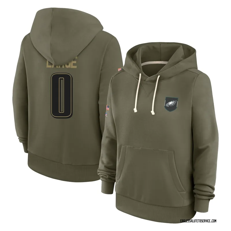 Women's Tucker Large Philadelphia Eagles Olive 2025 Salute to Service Hoodie