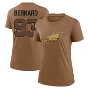 Women's Uar Bernard Philadelphia Eagles Legend Brown 2023 Salute To Service Performance T-Shirt