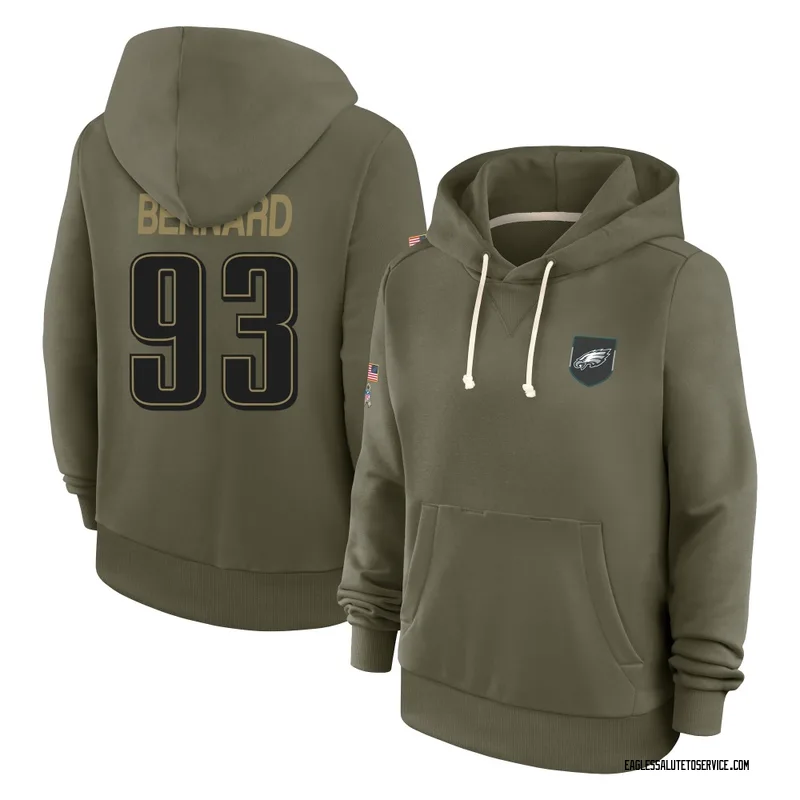 Women's Uar Bernard Philadelphia Eagles Olive 2025 Salute to Service Hoodie