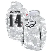Youth Andy Dalton Philadelphia Eagles Camo Arctic 2024 Salute to Service Club Fleece Pullover Hoodie
