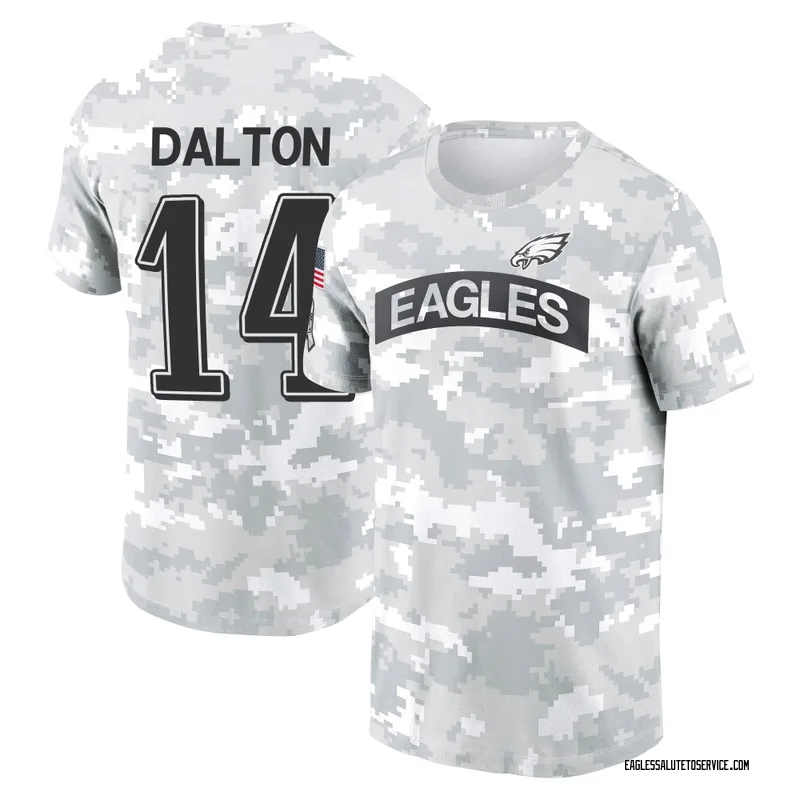 Youth Andy Dalton Philadelphia Eagles Camo Arctic 2024 Salute to Service Performance T-Shirt