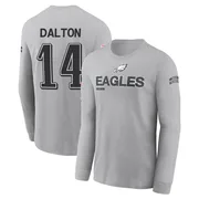 Youth Andy Dalton Philadelphia Eagles Gray 2024 Salute to Service Long Sleeve T-Shirt