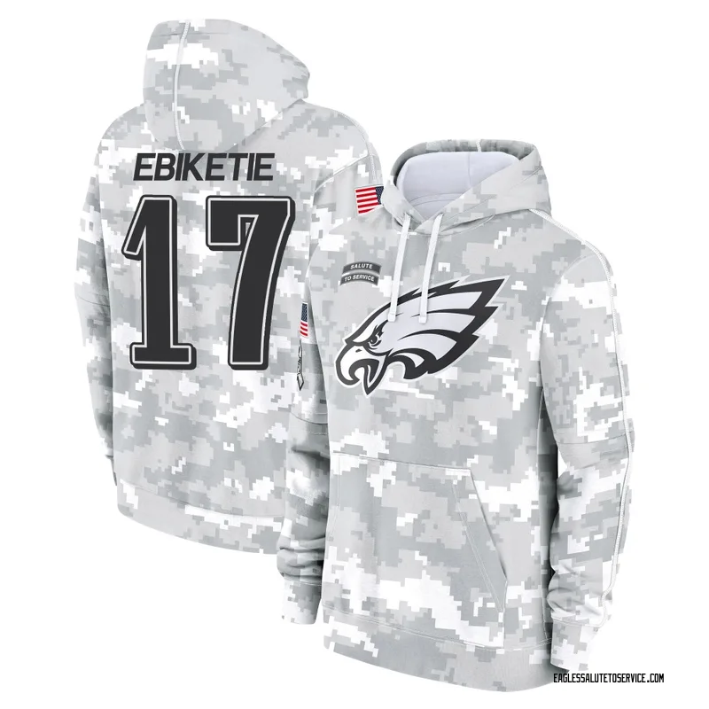 Youth Arnold Ebiketie Philadelphia Eagles Camo Arctic 2024 Salute to Service Club Fleece Pullover Hoodie