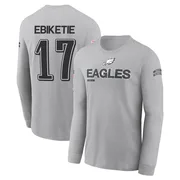 Youth Arnold Ebiketie Philadelphia Eagles Gray 2024 Salute to Service Long Sleeve T-Shirt
