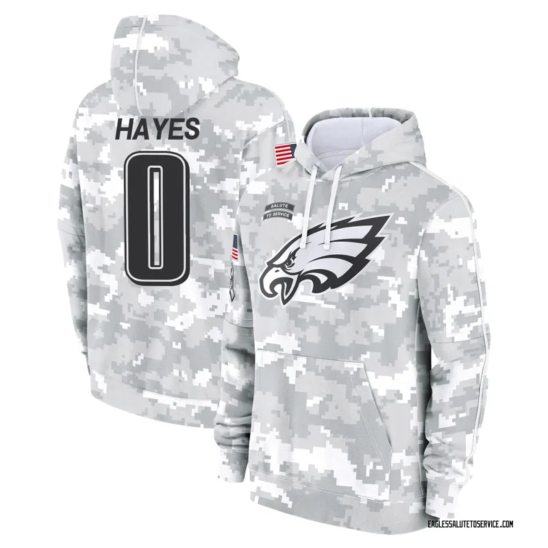 Youth Brandon Hayes Philadelphia Eagles Camo Arctic 2024 Salute to Service Club Fleece Pullover Hoodie