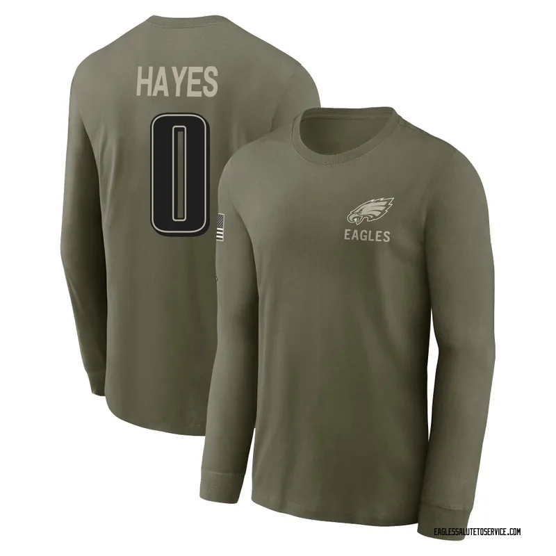 Youth Brandon Hayes Philadelphia Eagles Olive 2025 Salute to Service Sideline Long Sleeve T-Shirt