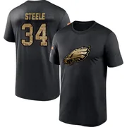 Youth Carson Steele Philadelphia Eagles Black 2020 Salute To Service Performance T-Shirt