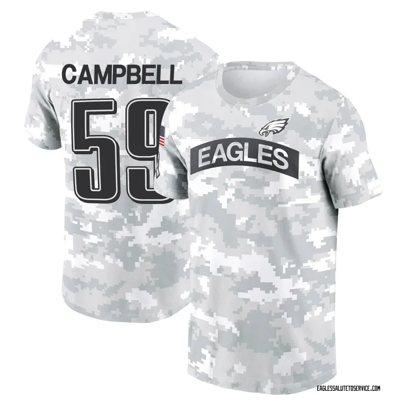 Youth Chance Campbell Philadelphia Eagles Camo Arctic 2024 Salute to Service Performance T-Shirt