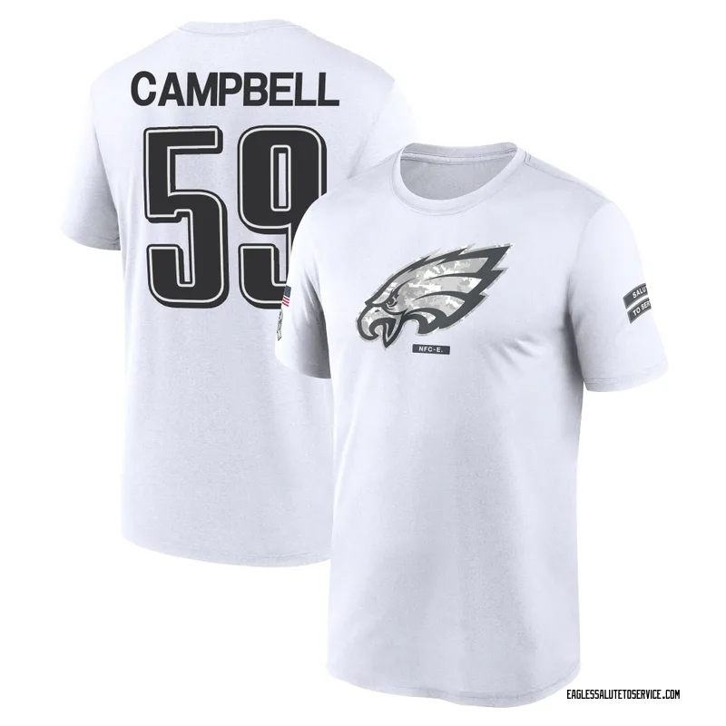 Youth Chance Campbell Philadelphia Eagles Legend White 2024 Salute to Service Performance T-Shirt