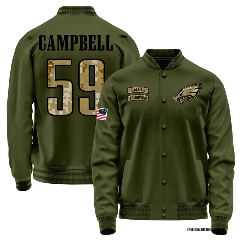 Youth Chance Campbell Philadelphia Eagles Olive Salute to Service Sideline Performance Jacket