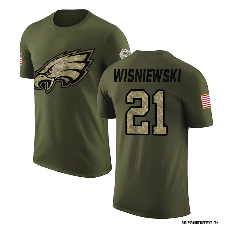 Youth Cole Wisniewski Philadelphia Eagles Legend Olive Salute to Service T-Shirt