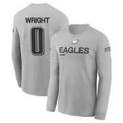 Youth Dae'Quan Wright Philadelphia Eagles Gray 2024 Salute to Service Long Sleeve T-Shirt