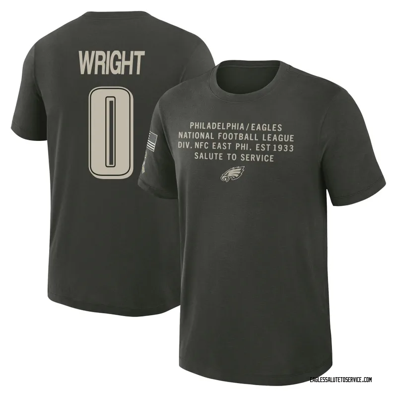 Youth Dae'Quan Wright Philadelphia Eagles Green Dark/ 2025 Salute to Service Sideline Slub T-Shirt