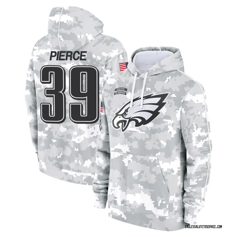 Youth Dameon Pierce Philadelphia Eagles Camo Arctic 2024 Salute to Service Club Fleece Pullover Hoodie