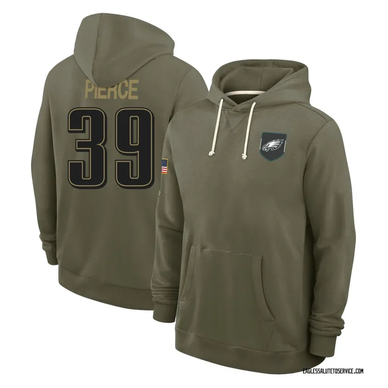 Youth Dameon Pierce Philadelphia Eagles Olive 2025 Salute to Service Hoodie