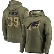 Youth Dameon Pierce Philadelphia Eagles Olive Salute to Service Pullover Hoodie