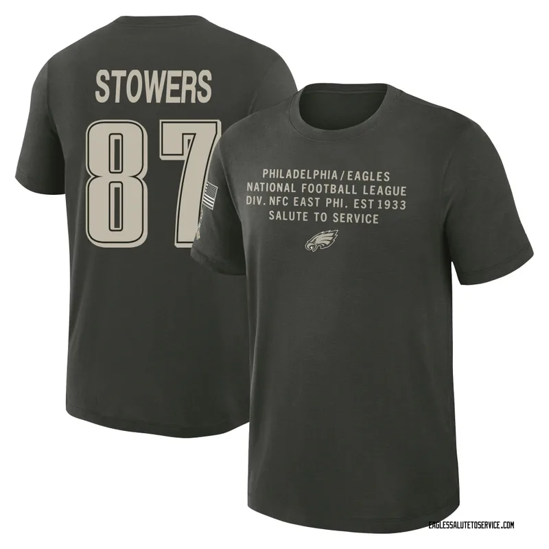 Youth Eli Stowers Philadelphia Eagles Green Dark/ 2025 Salute to Service Sideline Slub T-Shirt
