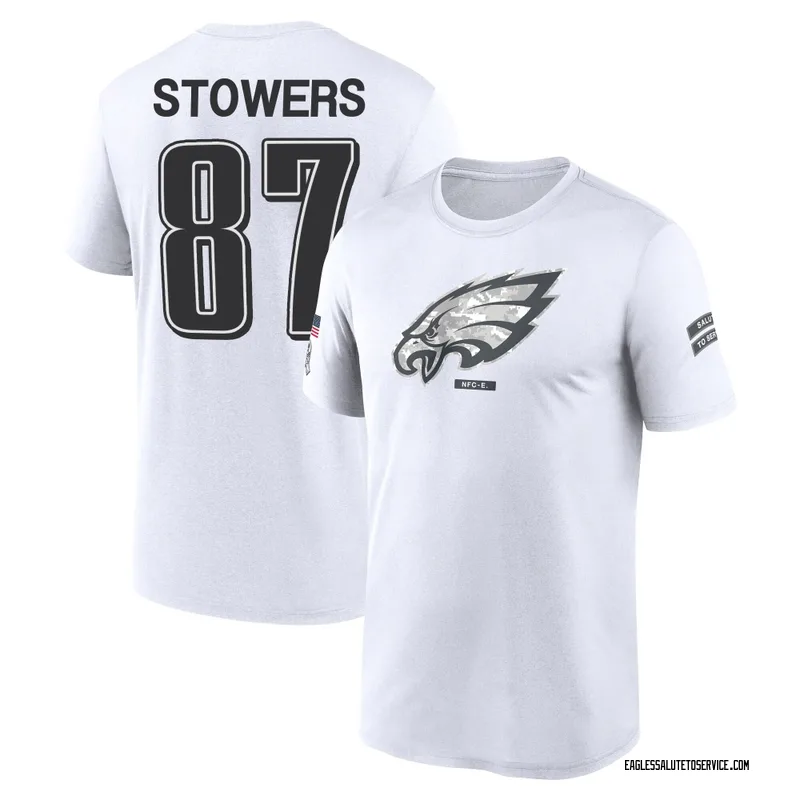 Youth Eli Stowers Philadelphia Eagles Legend White 2024 Salute to Service Performance T-Shirt