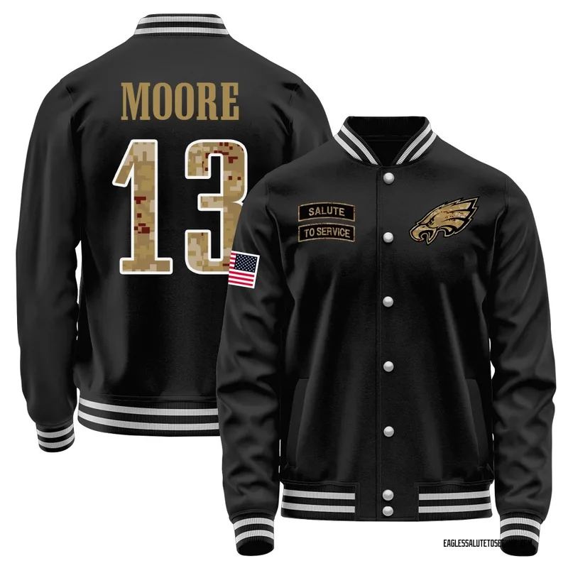 Youth Elijah Moore Philadelphia Eagles Black Salute to Service Sideline Performance Jacket