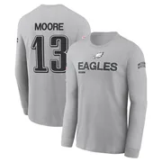 Youth Elijah Moore Philadelphia Eagles Gray 2024 Salute to Service Long Sleeve T-Shirt