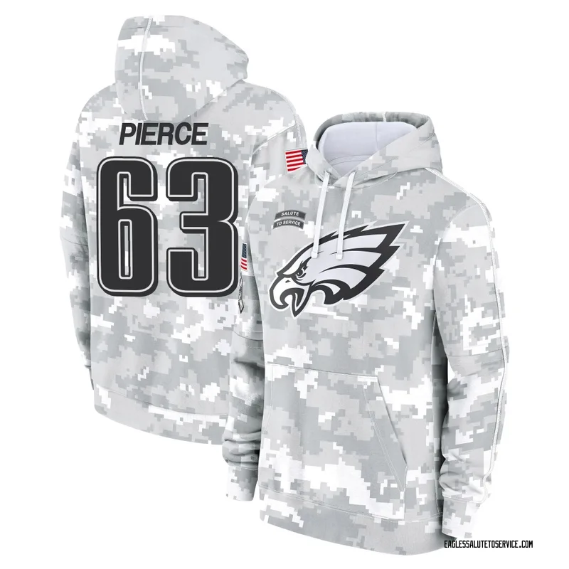 Youth Hollin Pierce Philadelphia Eagles Camo Arctic 2024 Salute to Service Club Fleece Pullover Hoodie