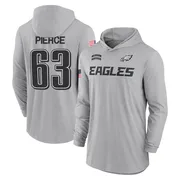 Youth Hollin Pierce Philadelphia Eagles Gray 2024 Salute to Service Lightweight Performance Long Sleeve Hooded T-Shirt