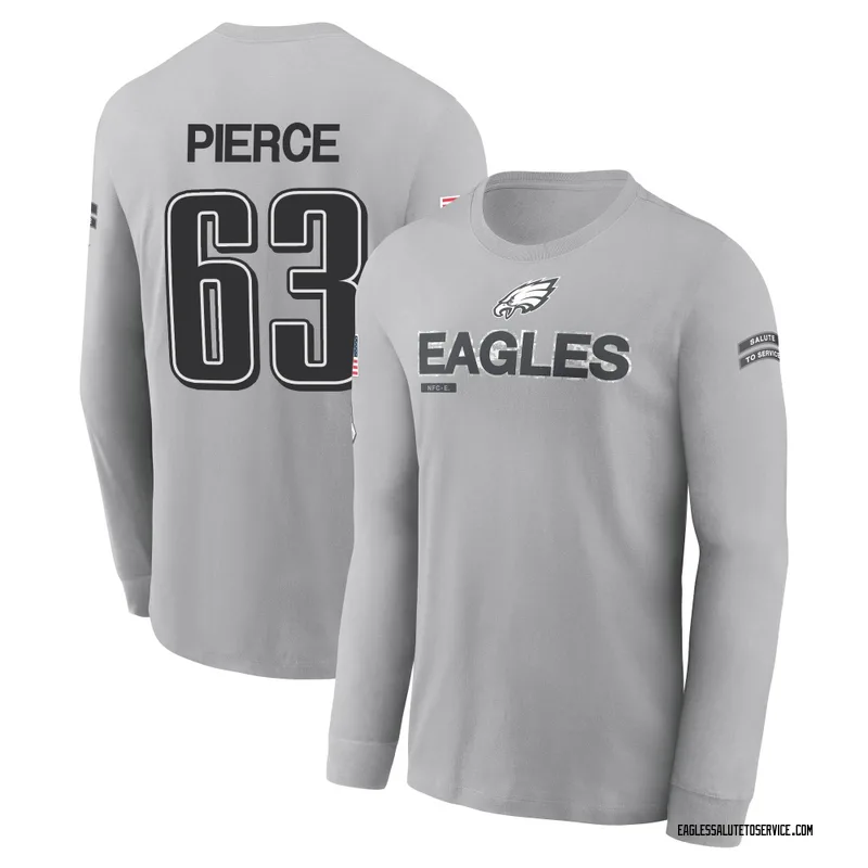 Youth Hollin Pierce Philadelphia Eagles Gray 2024 Salute to Service Long Sleeve T-Shirt