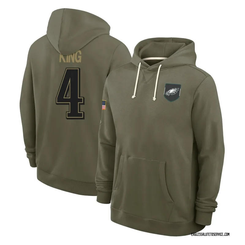 Youth Isiah King Philadelphia Eagles Olive 2025 Salute to Service Hoodie