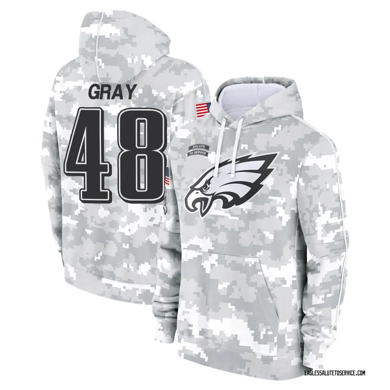 Youth J.T. Gray Philadelphia Eagles Camo Arctic 2024 Salute to Service Club Fleece Pullover Hoodie