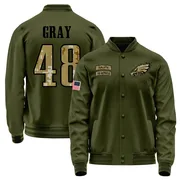 Youth J.T. Gray Philadelphia Eagles Olive Salute to Service Sideline Performance Jacket