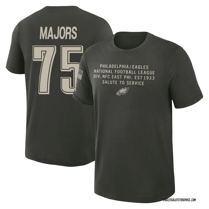 Youth Jake Majors Philadelphia Eagles Green Dark/ 2025 Salute to Service Sideline Slub T-Shirt